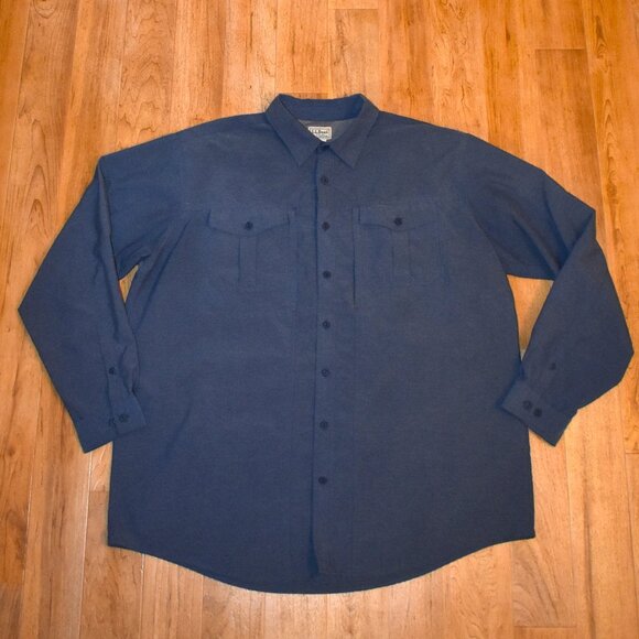 L.L. Bean Other - L.L. Bean Blue‎ Long Sleeve Button Front Shirt Sz XXL-Tall